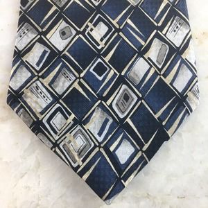 Tesoro Rosso uomo moda Silk Tie in Blue, Beige, Black and Grey